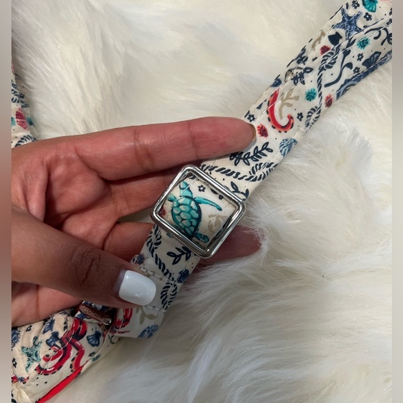 Vera Bradley Triple Zip Hipster Crossbody Shoulder Bag Sea Life - Picture 3 of 6